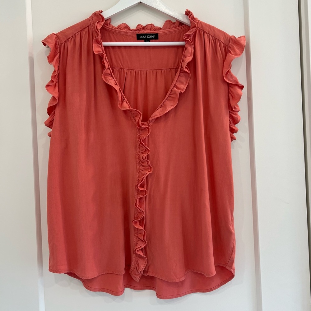Dear John sleeveless ruffle top